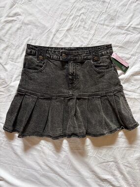 Denim Fit & Flare Mini Skirt